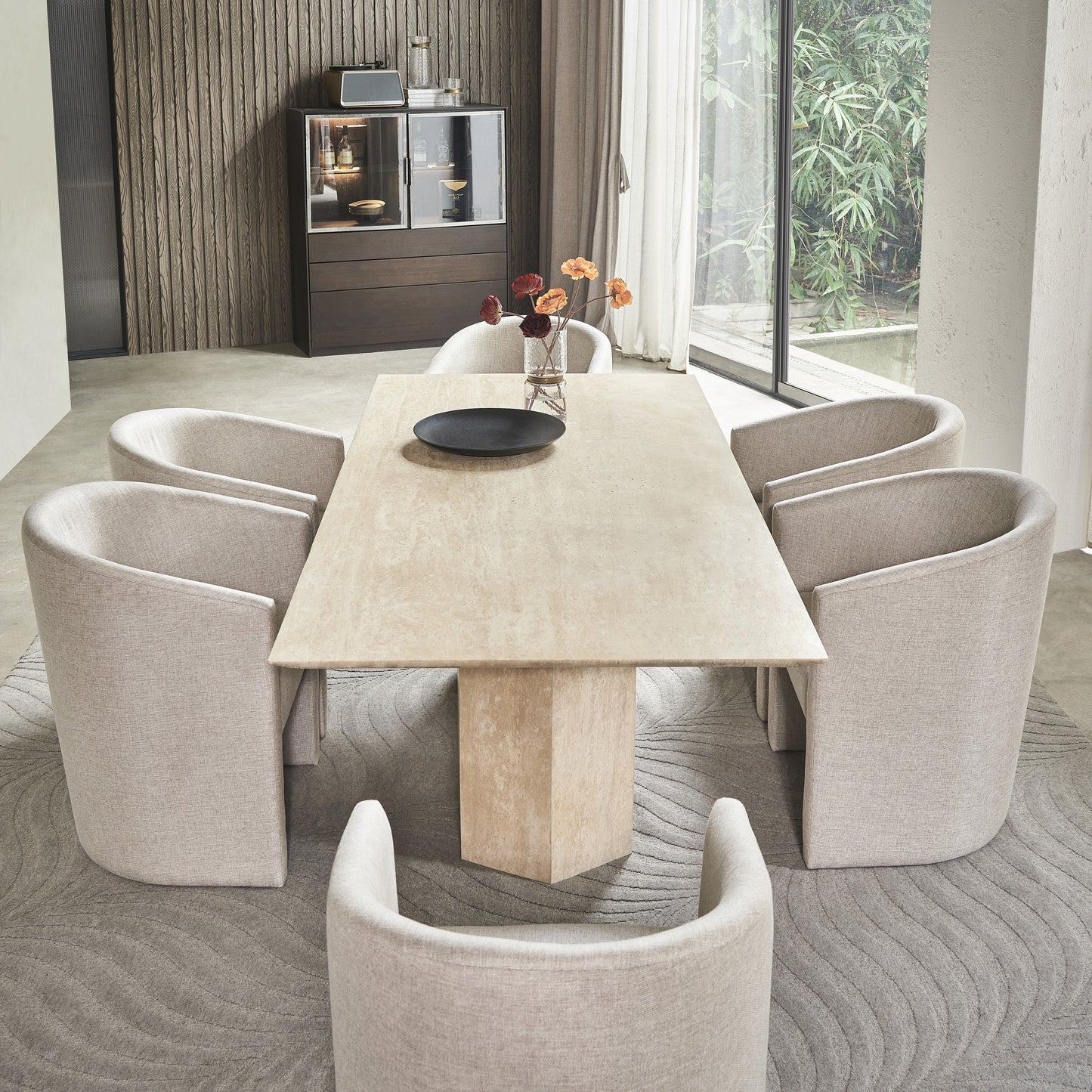 Belle Travertine Dining Table
