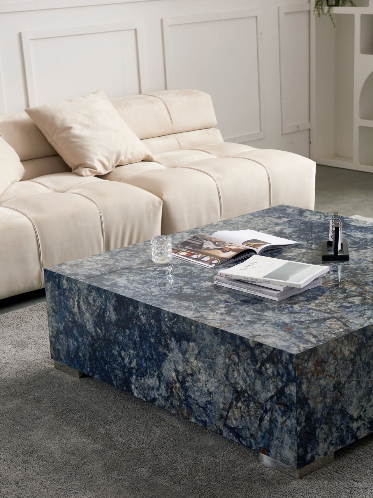 Classic Blue Sintered Stone Coffee Tables