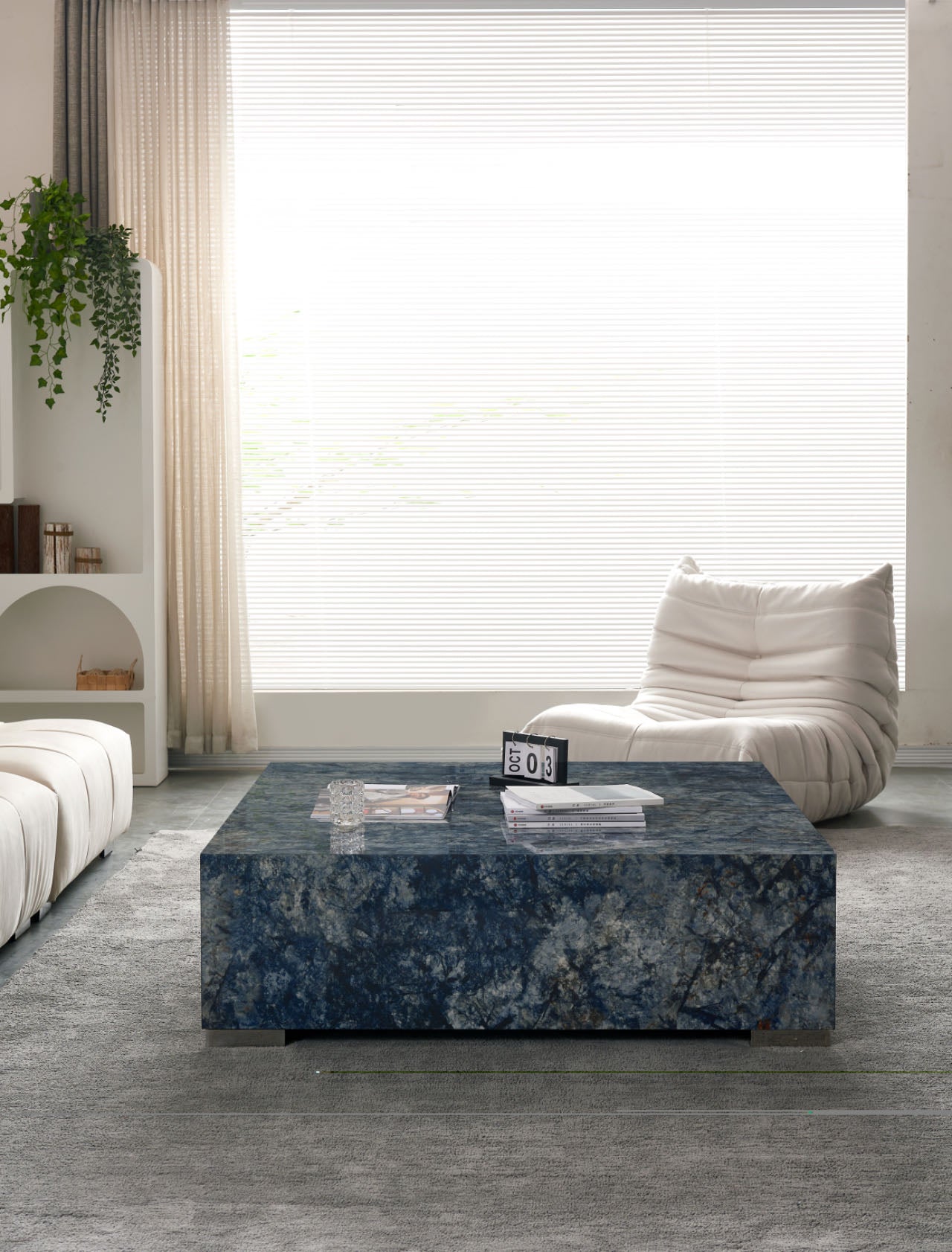Classic Blue Sintered Stone Coffee Tables